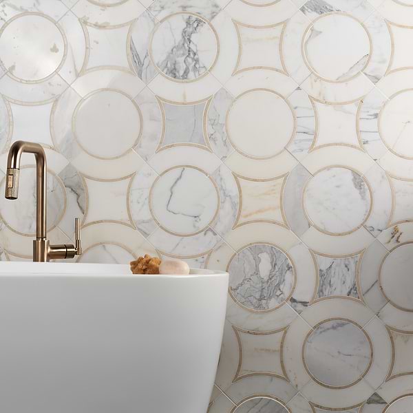 Highland Alpenglow Deux Marble Polished Mosaic Tile