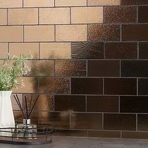 Magma Brick Bronze 3x6" Polished Lava Stone Tile