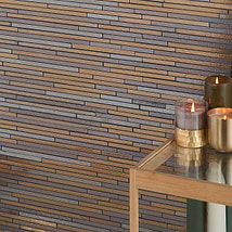 Magma Slim Stack Bronze Polished Lava Stone Mosaic Tile