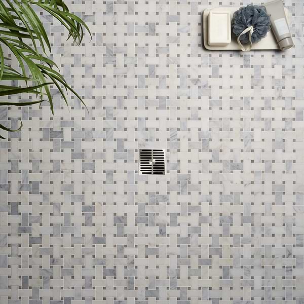 Twine Asian Statuary 1x2 Honed Marble Mosaic Tile