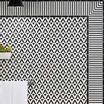 Monroe Corner Calacatta and Black Jade 8x8 Marble Mosaic Tile- Polished