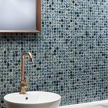 Swim Paradise Blue 1x1 Polished Glass Mosaic Tile