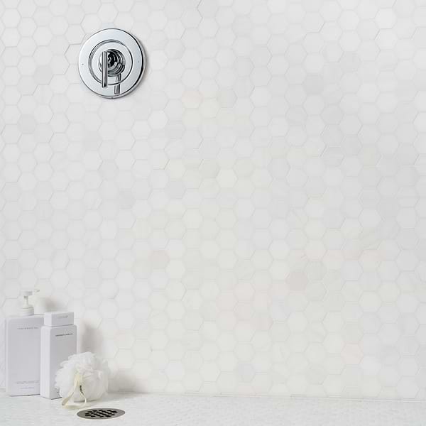 Bianco Dolomite White 2" Hexagon Premium Honed Marble Mosaic Tile
