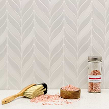 Nabi Sprig Glacier White Marble & Crackled Glass Tile