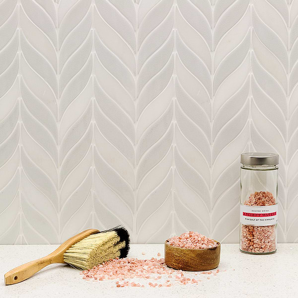 Nabi Sprig Glacier White Marble And Ceramic Tile