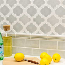 Nabi Arabesque Tundra Marble & Crackled Glass Tile