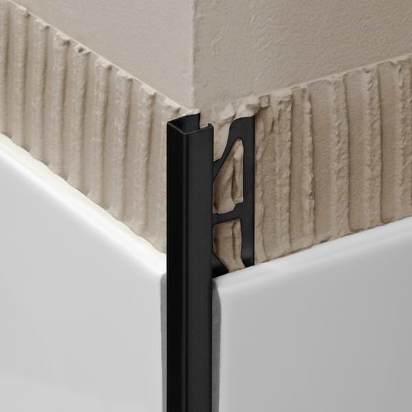 Essential Anodized Aluminum Matte Black 9/32" Square Shape Tile Cubline Trim