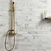 Calacatta White Gold 2x8 Honed Marble Subway Tile