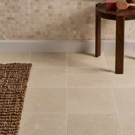 Avanti Crema Marfil Beige 12x12 Tumbled Marble Tile