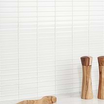 Loft Super White 1x4 Polished Glass Brick Mosaic Tile