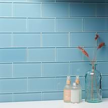 Loft Turquoise 3x6 Polished Glass Subway Wall Tile