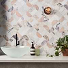 Isobel Grace Peach Polished Marble Luxury Mosaic Tile; in Peach, White, Purple Marble; for Backsplash, Bathroom Floor, Bathroom Wall, Commercial Floor, Floor Tile, Kitchen Floor, Kitchen Wall, Outdoor Wall, Shower Floor, Shower Wall, Wall Tile; in Style Ideas Classic, Mediterranean, Mid Century, Traditional, Transitional; released 2025; new, trends