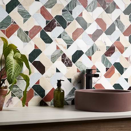 Isobel Tuscany Multicolor Polished Marble Luxury Mosaic Tile