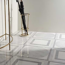 Cadre Grisaille Gray 20x20 Polished Marble Mosaic Tile