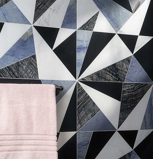 Jagger Black Nero and Blue 12x24 Polished Marble Tile