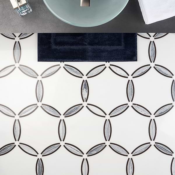 Celine Bianco White Polished Marble Mosaic Tile