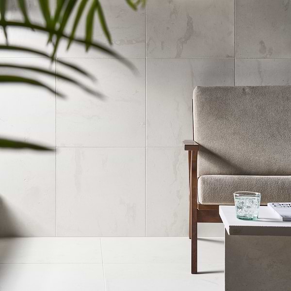 Corinthian White 18x18 Honed Limestone Tile