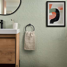 Venini Sage Green 1/2" Mini Square Frosted Glass Mosaic Tile