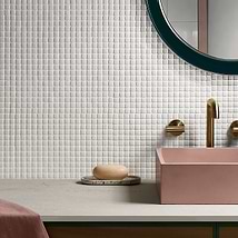 Venini White 1/2" Mini Square Frosted Glass Mosaic Tile