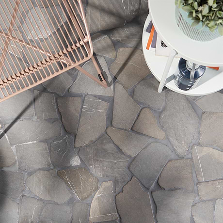 Nature Flagstone Jumbo Java Gray Honed Marble Mosaic Tile