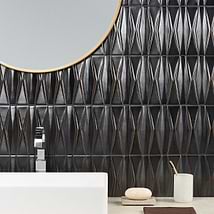 Nabi Harlequin Metallic Gunmetal Gray 2x8 Matte Glass Mosaic Tile