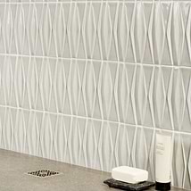Nabi Harlequin Tundra Gray 2x8 Crackled Glossy Glass Mosaic Tile