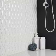 Nabi Valor Glacier White 2x4 Crackled Glossy Glass Mosaic Tile
