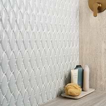 Nabi Valor Arctic Blue 2x4 Crackled Glossy Glass Mosaic Tile