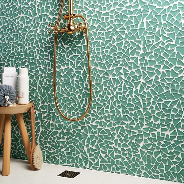 Fiji Seafoam Green Frosted Matte Glass Mosaic Tile