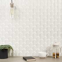Nabi Quill Tundra Gray 2x5 3D Crackled Glossy Glass Mosaic Tile