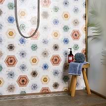 Ako Multicolor Mix 6" Hexagon Micro Mosaic Tile