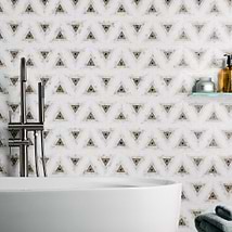 Ako Saint Laurent Brown 5" Triangle Marble Micro Mosaic Tile