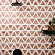 Ako Terracotta Rosa 5" Triangle Marble Micro Mosaic Tile