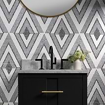 Uma Gray and White Polished Marble Micro Mosaic Tile