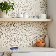 Estee Golden White 12x12 Polished Pearl Inlay and Cement Tile