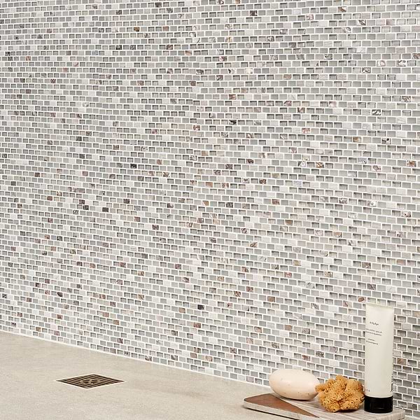 Paragon Calico Beige 1/2x1 Mini Brick Marble & Glass Mosaic Tile