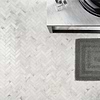 Alaska White 1x3" Herringbone Polished Marble Mosaic Tile