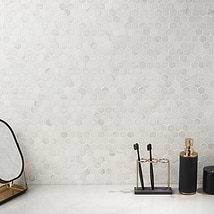 White Jade 1" Hexagon Polished Marble Mosaic