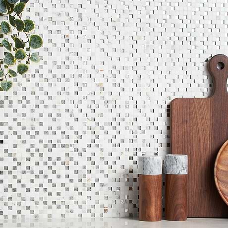 Decorative Marble + Glass Tile for Backsplash,Kitchen Wall,Bathroom Wall,Shower Wall