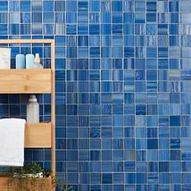 Marley Lake Blue 2x2 Polished Glass Mosaic