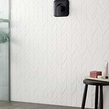 Brookline Chevron Cloud White 1x5 Glossy Ceramic Mosaic Tile