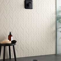 Brookline Chevron Mushroom Gray 1x5 Glossy Ceramic Mosaic Tile