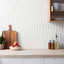 Brookline Feather Cloud White 2x7 Fish Scale Glossy Ceramic Mosaic Tile