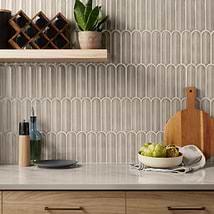 Brookline Feather Warm Gray 2x7 Fish Scale Glossy Ceramic Mosaic Tile