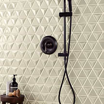 Brookline Triangle Celadon Green 4" Glossy Ceramic Mosaic Tile