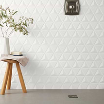 Brookline Triangle Cloud White 4" Glossy Ceramic Mosaic Tile