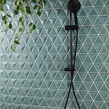 Brookline Triangle Marine Blue 4" Glossy Ceramic Mosaic Tile
