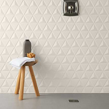 Brookline Triangle Mushroom Gray 4" Glossy Ceramic Mosaic Tile
