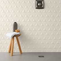 Brookline Triangle Mushroom Gray 4" Glossy Ceramic Mosaic Tile