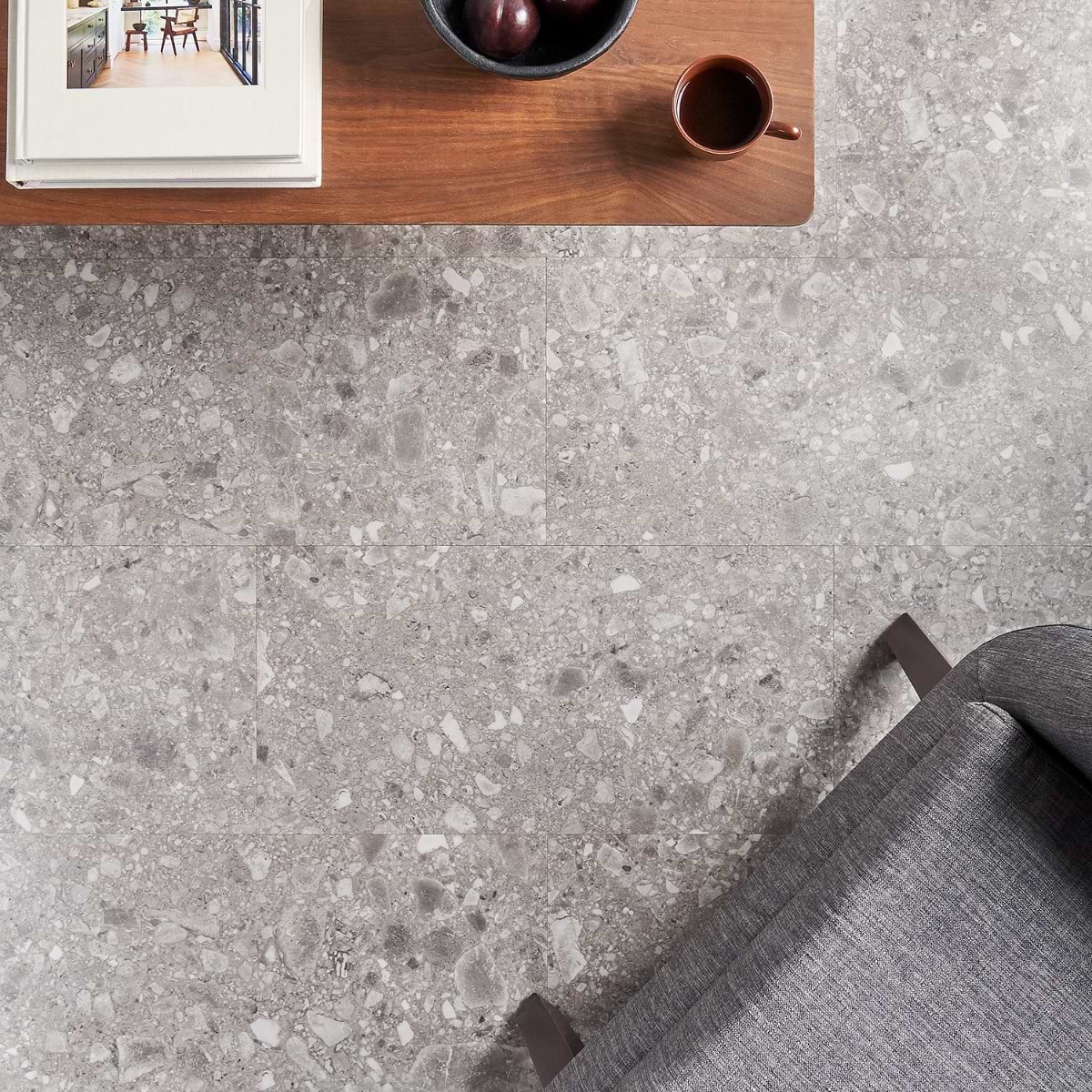 Shop Rizo LVT Earth Gray 12x24 Rigid Core Click Luxury Vinyl Tile
